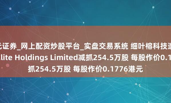 天元证券_网上配资炒股平台_实盘交易系统 细叶榕科技遭Beaming Elite Holdings Limited减抓254.5万股 每股作价0.1776港元